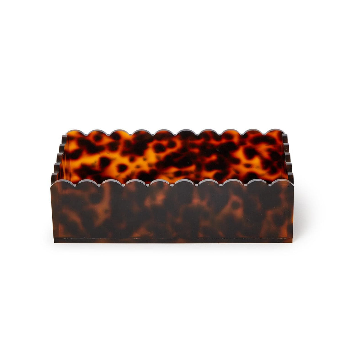 Tozai Tortoise Print Scalloped Edge Guest Towel / Utensil Napkin Holder Napkin Holders 55373