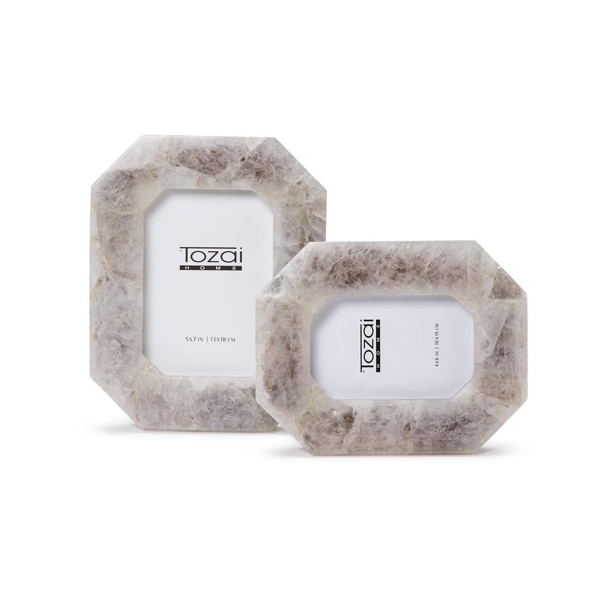 Tozai White Quartz Octagon Photo Frame Picture Frames