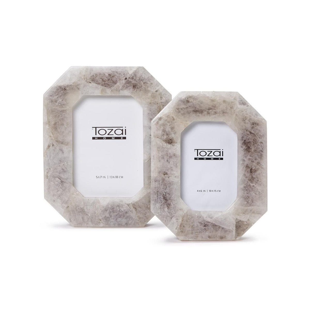 Tozai White Quartz Octagon Photo Frame Picture Frames