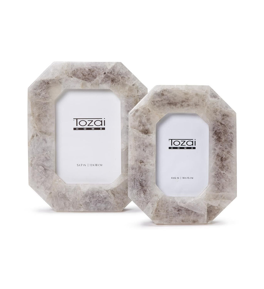 White Quartz Octagon Photo Frame