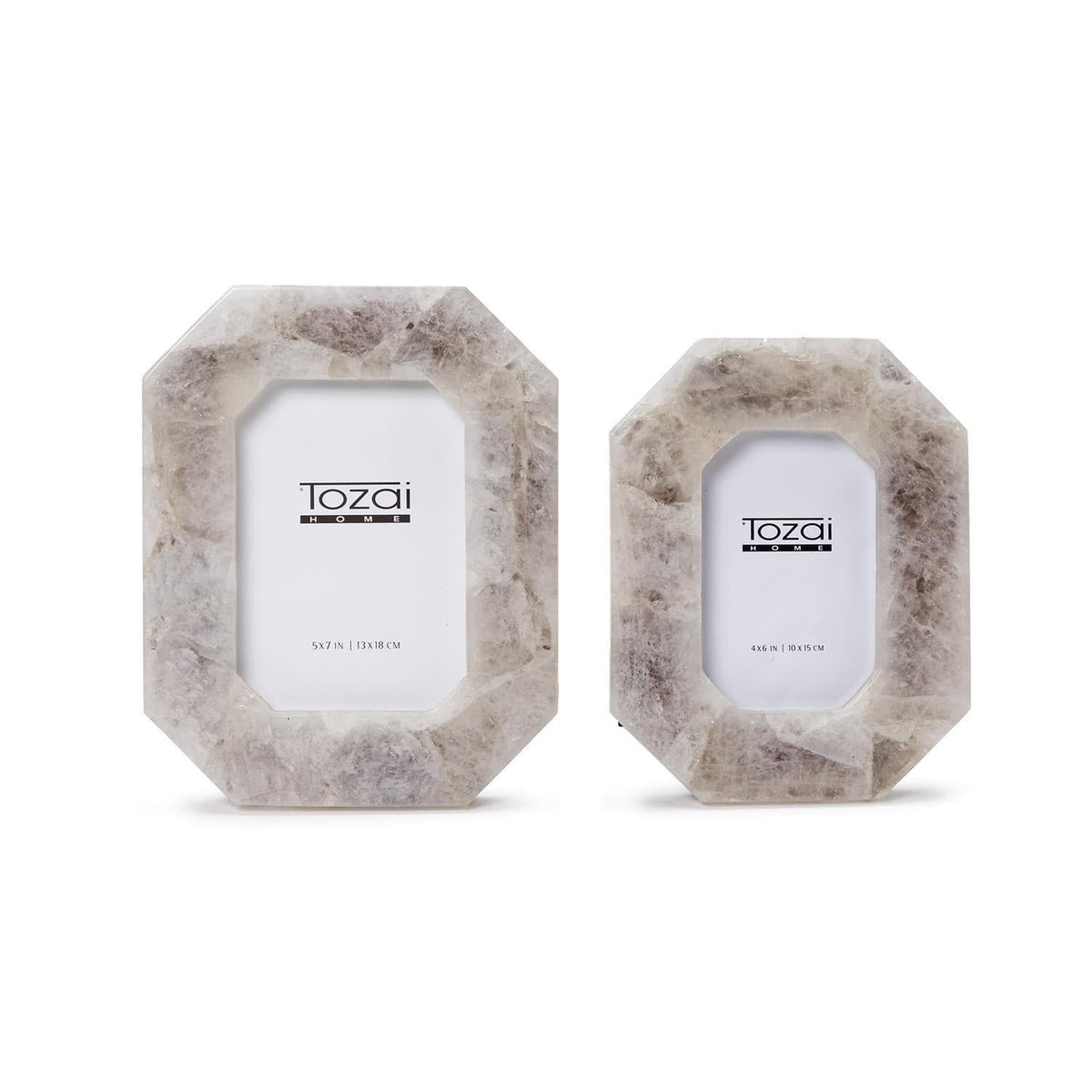 Tozai White Quartz Octagon Photo Frame Picture Frames
