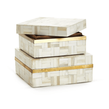 Tozai Whitestone Mosaic Tile Box Accent Boxes