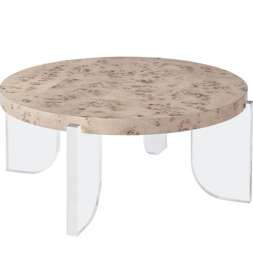 Burl & Acrylic Cocktail Table - secondary