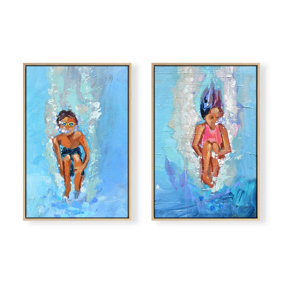 Urban Garden Paper / 8x10 / Brunette Make A Splash Pair by The Painted Katie Artwork SplashPairBrunette810Paper