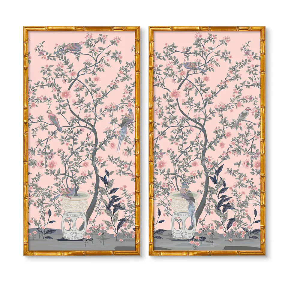 Urban Garden Sitting Bird Panel Pair Artwork