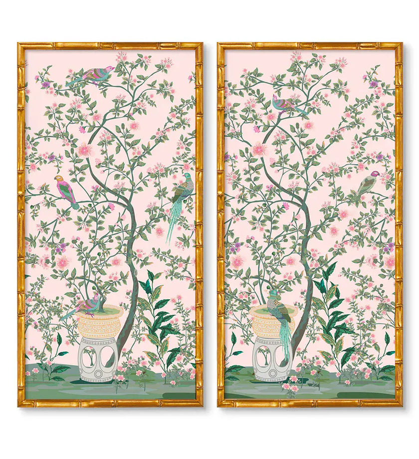 Sitting Bird Panel Pair
