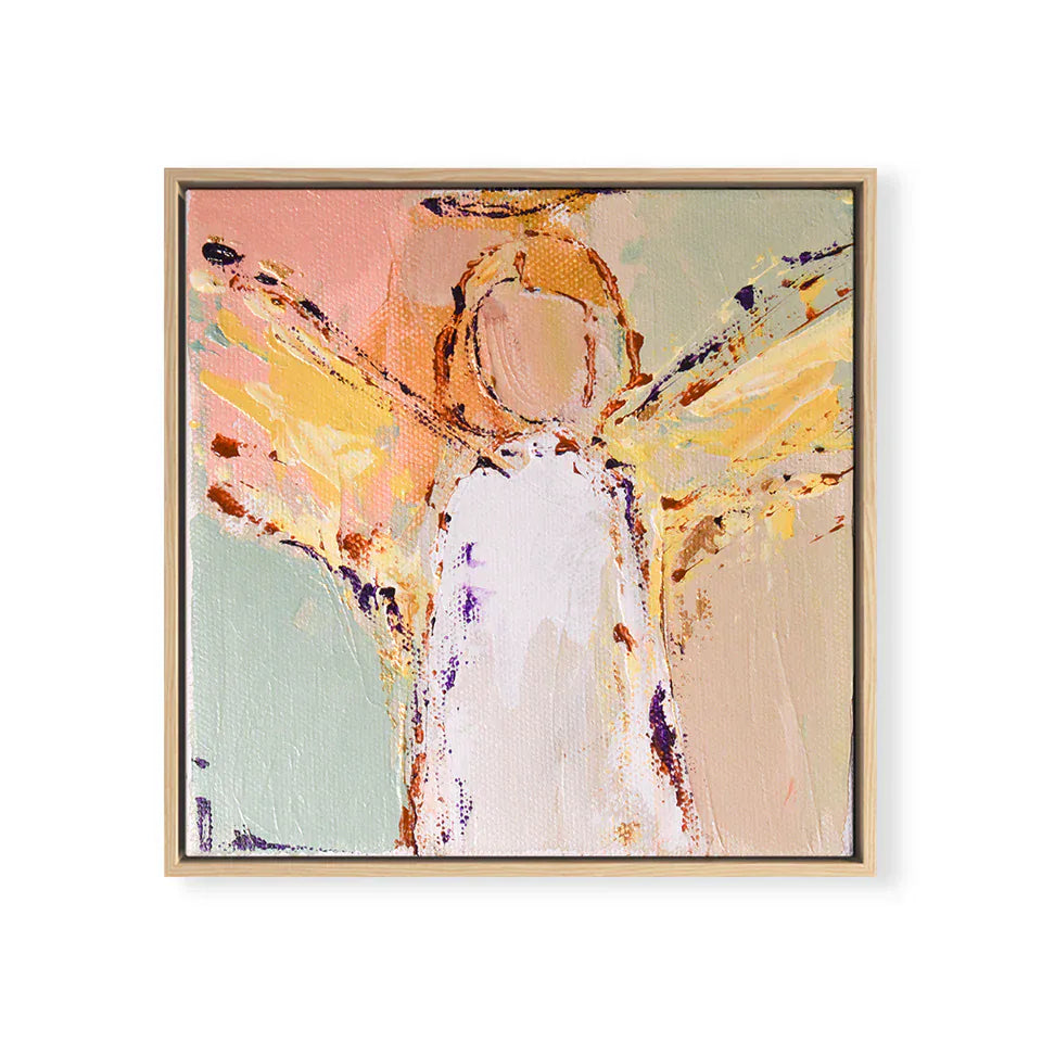 Urban Garden Wrapped Canvas / 10x10 Pink Angel by The Painted Katie Artwork PinkAngel1010Wrapped