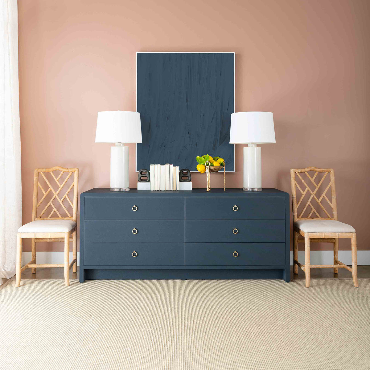 Villa & House Bryant Linen Extra Wide Large 6-Drawer Dressers