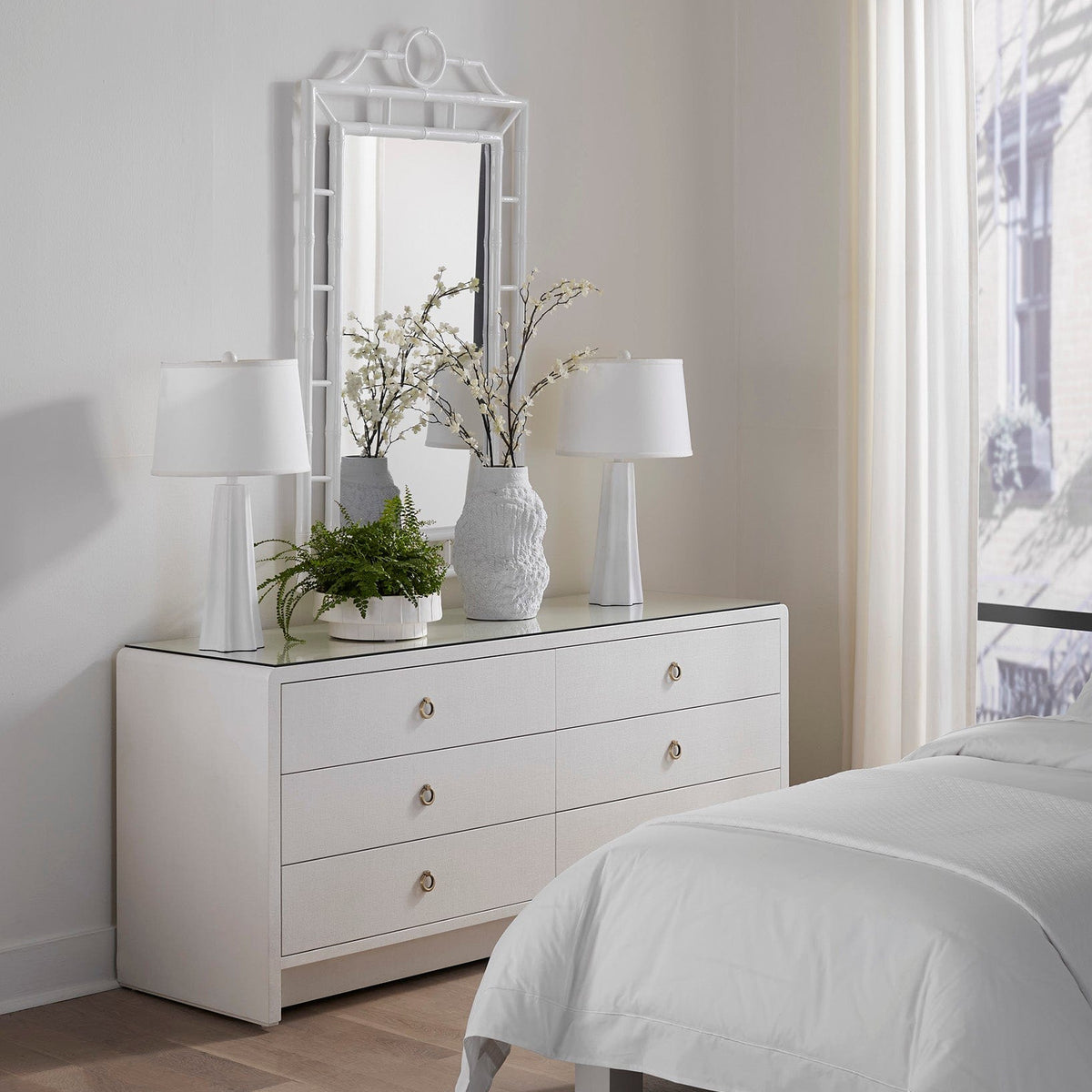 Villa & House Bryant Linen Extra Wide Large 6-Drawer Dressers