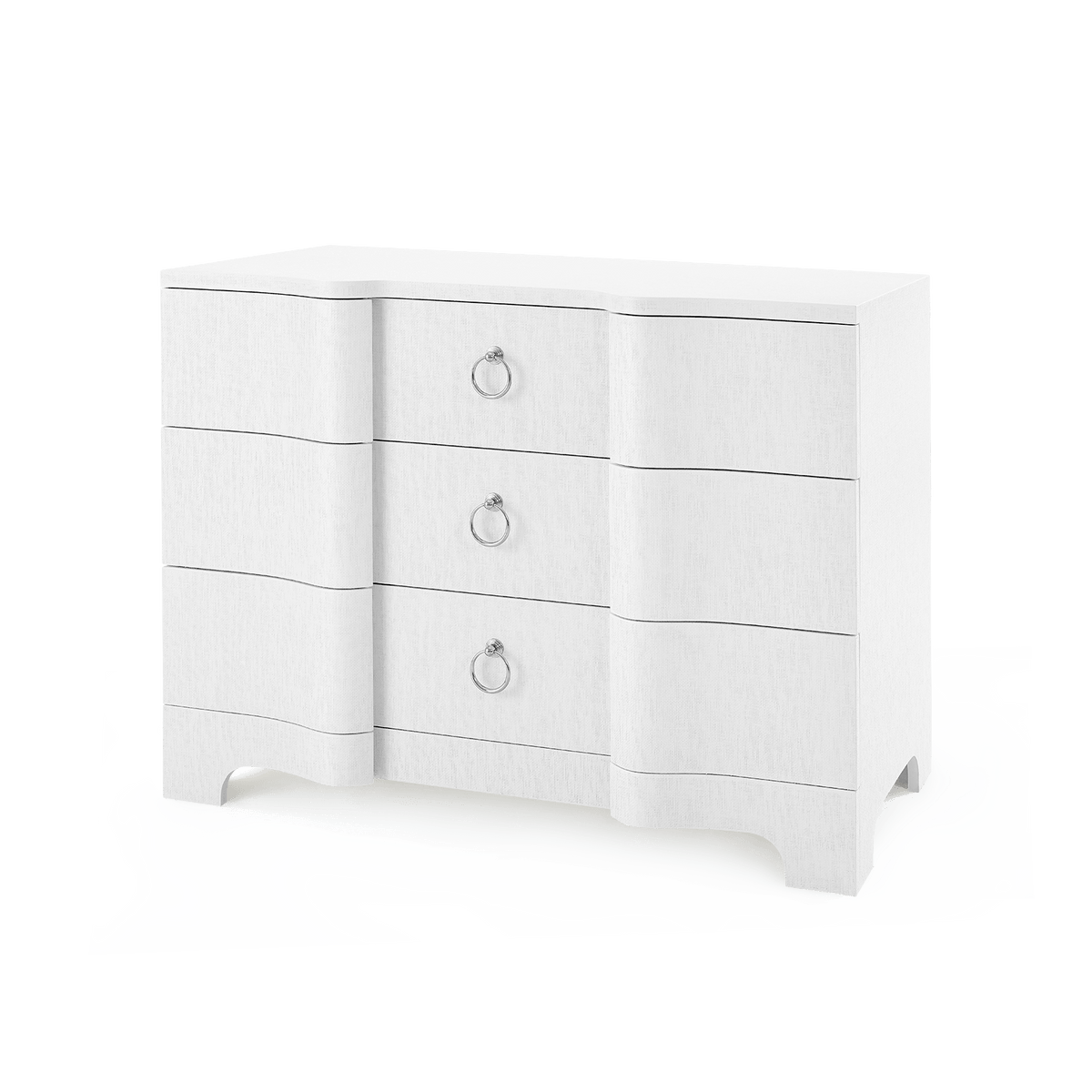 Villa & House Chiffon White Bardot Large 3-Drawer Dressers BDT-225-59