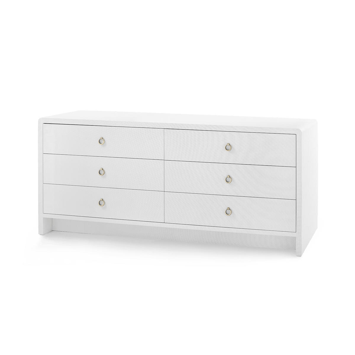 Villa & House Chiffon White Bryant Linen Extra Wide Large 6-Drawer Dressers BRY-260-5199
