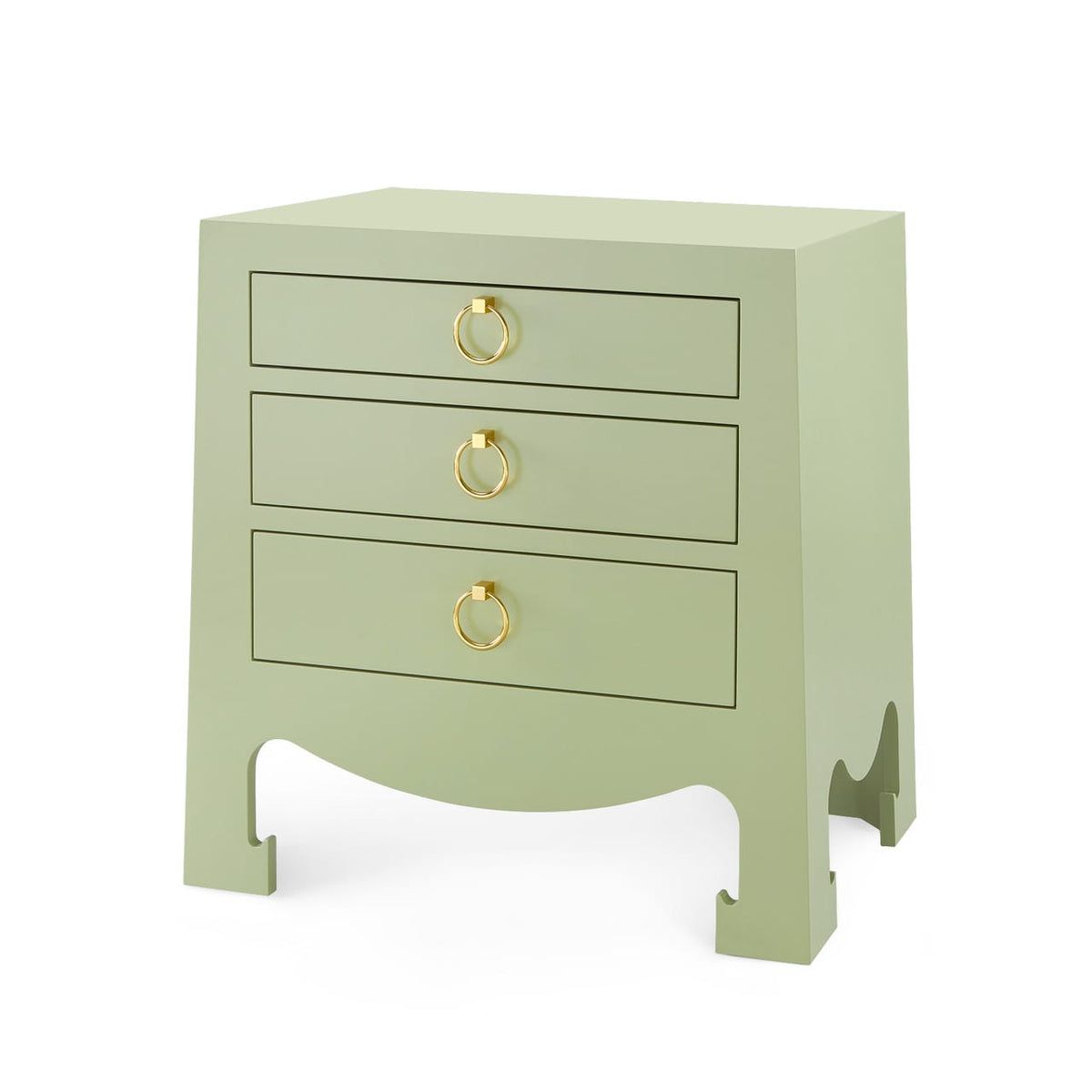 Villa & House Green / Without Glass Jacqui 3-Drawer Side Table Side Table JAC-130-097
