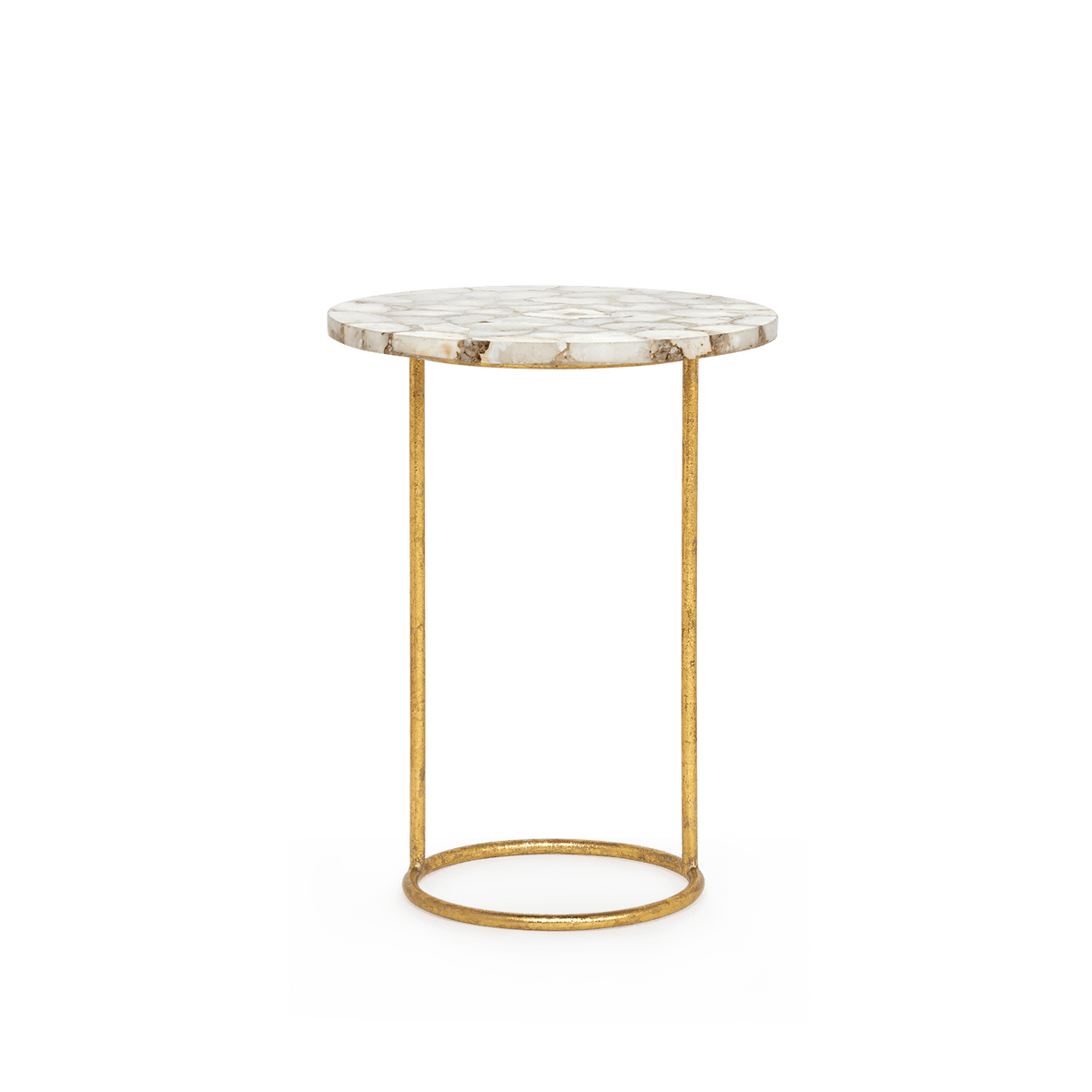 Villa & House Natural and Gold Leaf Jenay Side Table Side Tables JNY-100-854