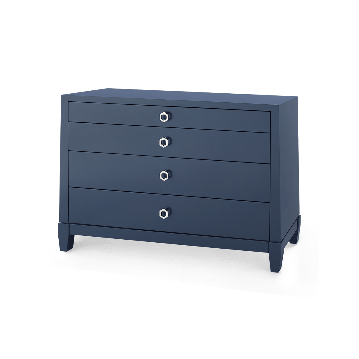 Villa & House Navy Blue Lacquer Madison Large 4-Drawer Dressers MDS-225-18
