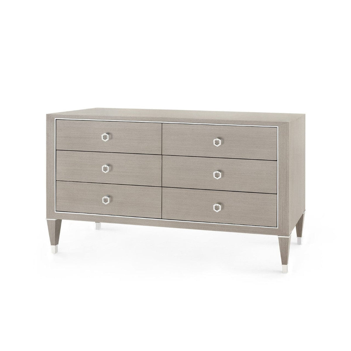 Villa & House Taupe Gray and Nickel Morris Extra Large 6-Drawer Dressers MRS-250-26-807-77
