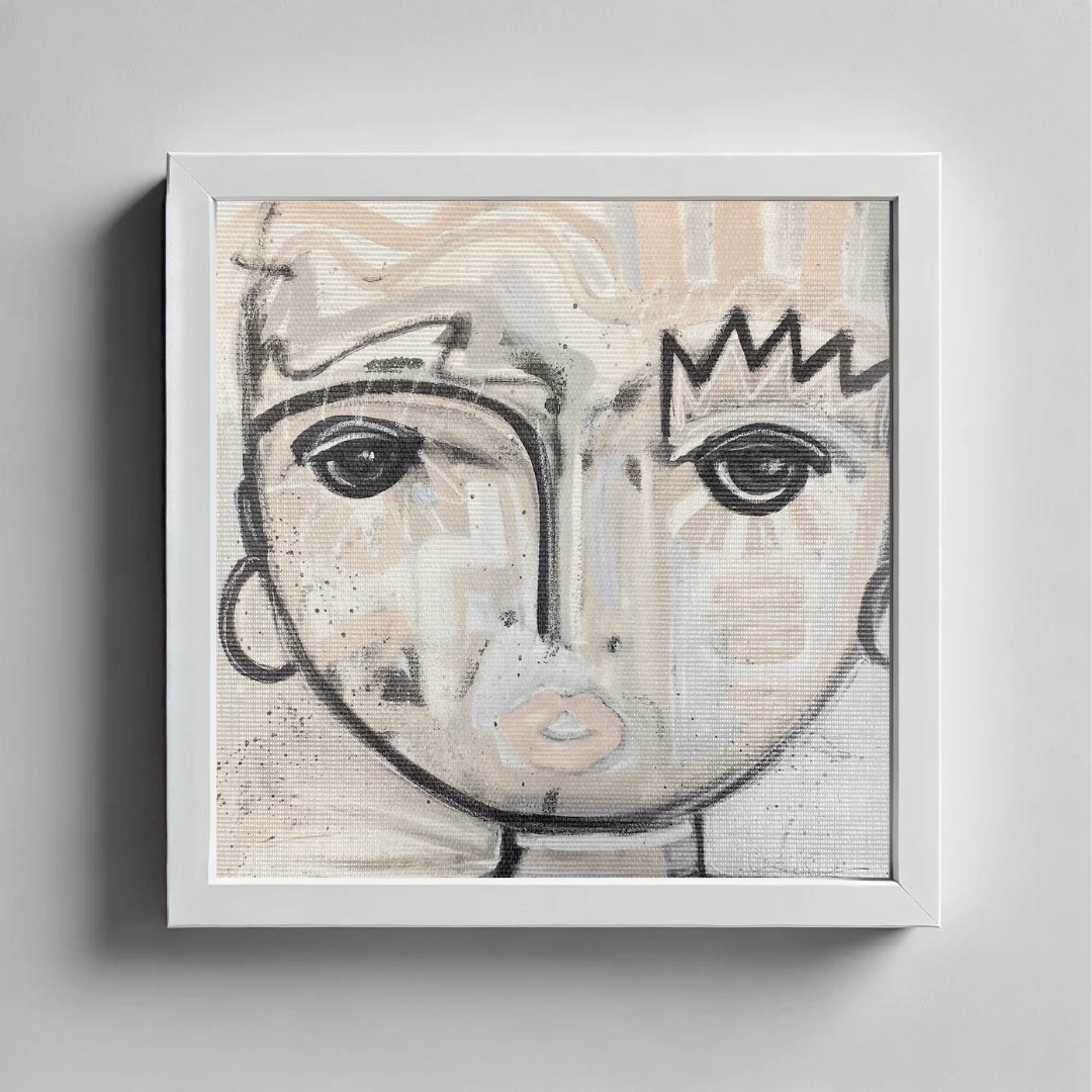 Windy O'Connor Dreaming Chica on Grasscloth-Framed Artwork DreamingGrasscloth- Framed