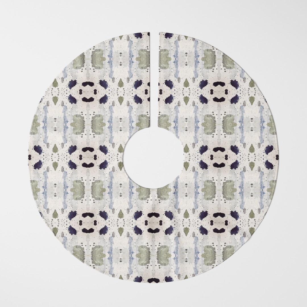 Windy O'Connor Mossy Blues Tree Skirt Seasonal & Holiday Decorations MossyBluesTreeSkirt