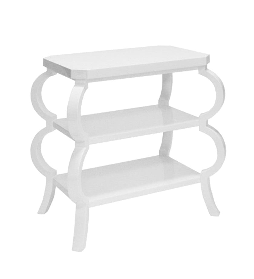 Worlds Away Olive Side Table - White