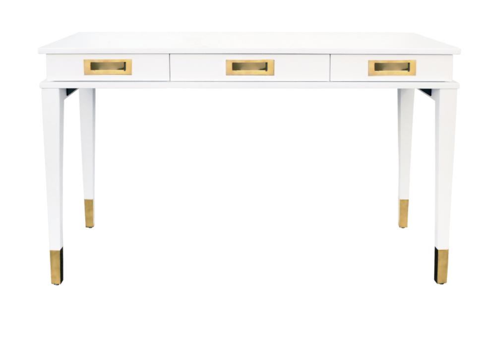 Worlds Away White Parker Desk Desks PLATO WH