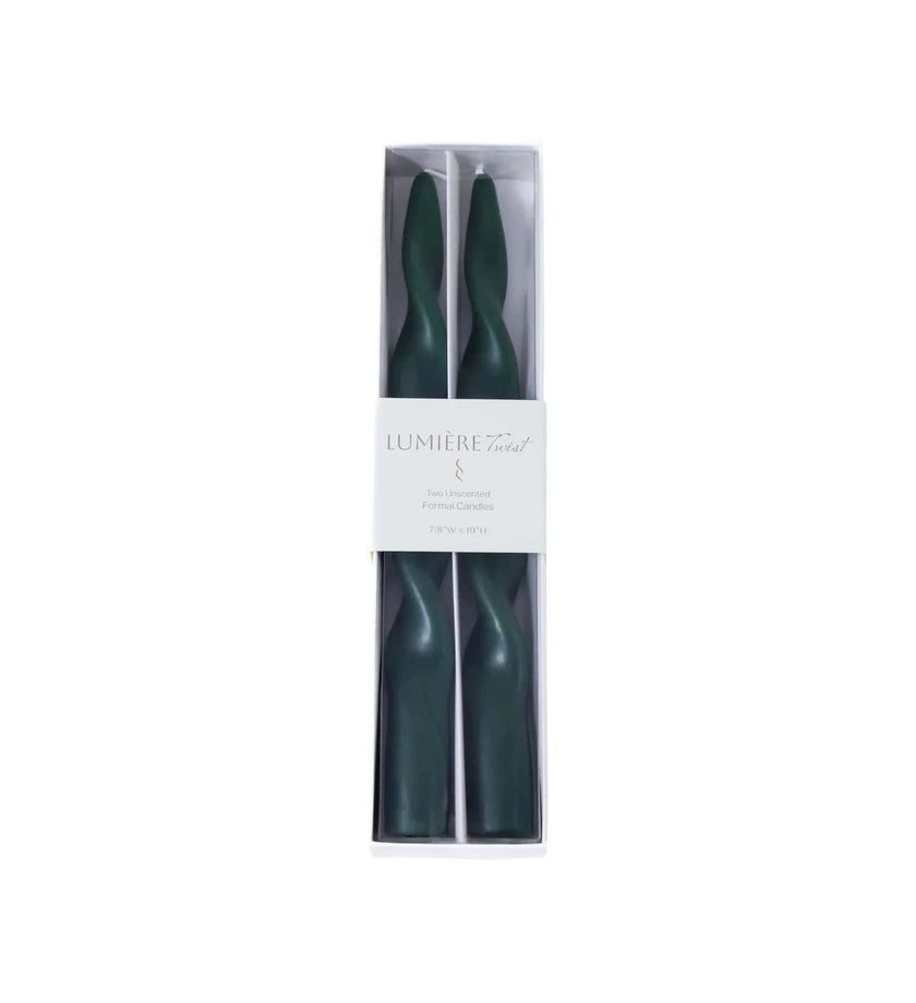 Lumière Twist Formal Candles - Alpine Green - secondary