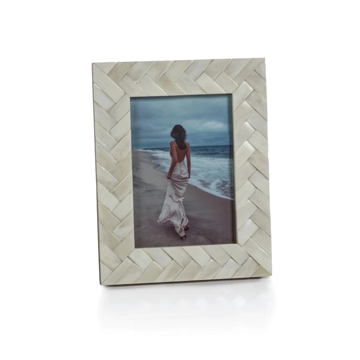 Zodax 5"x7" Bone Braided Photo Frame Picture Frames IN-7727
