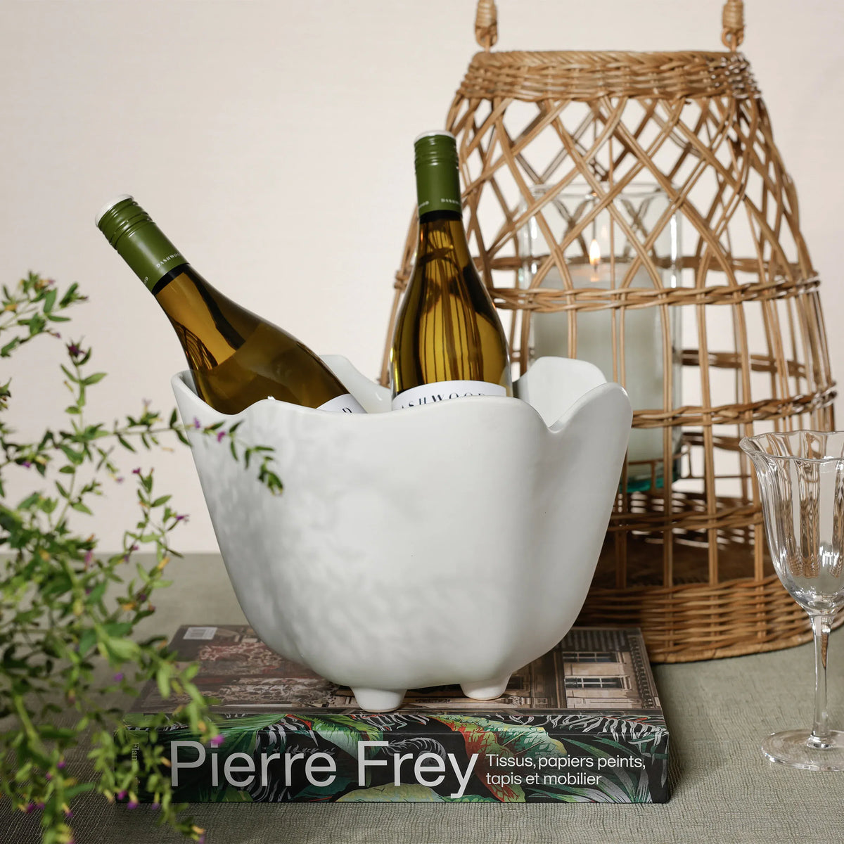 Zodax Alfresco Ceramic Multipurpose: Wine Cooler / Ice Bucket / Planter Ice Buckets CH-8544