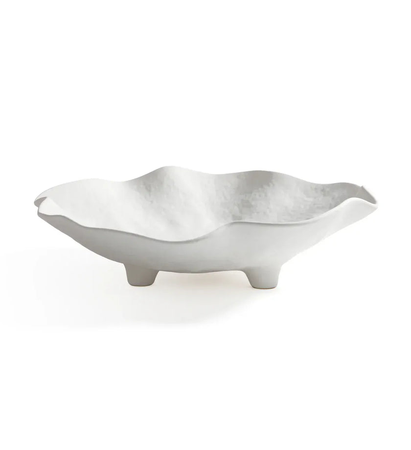 Alfresco Ceramic Round Wavy Bowl on Stand