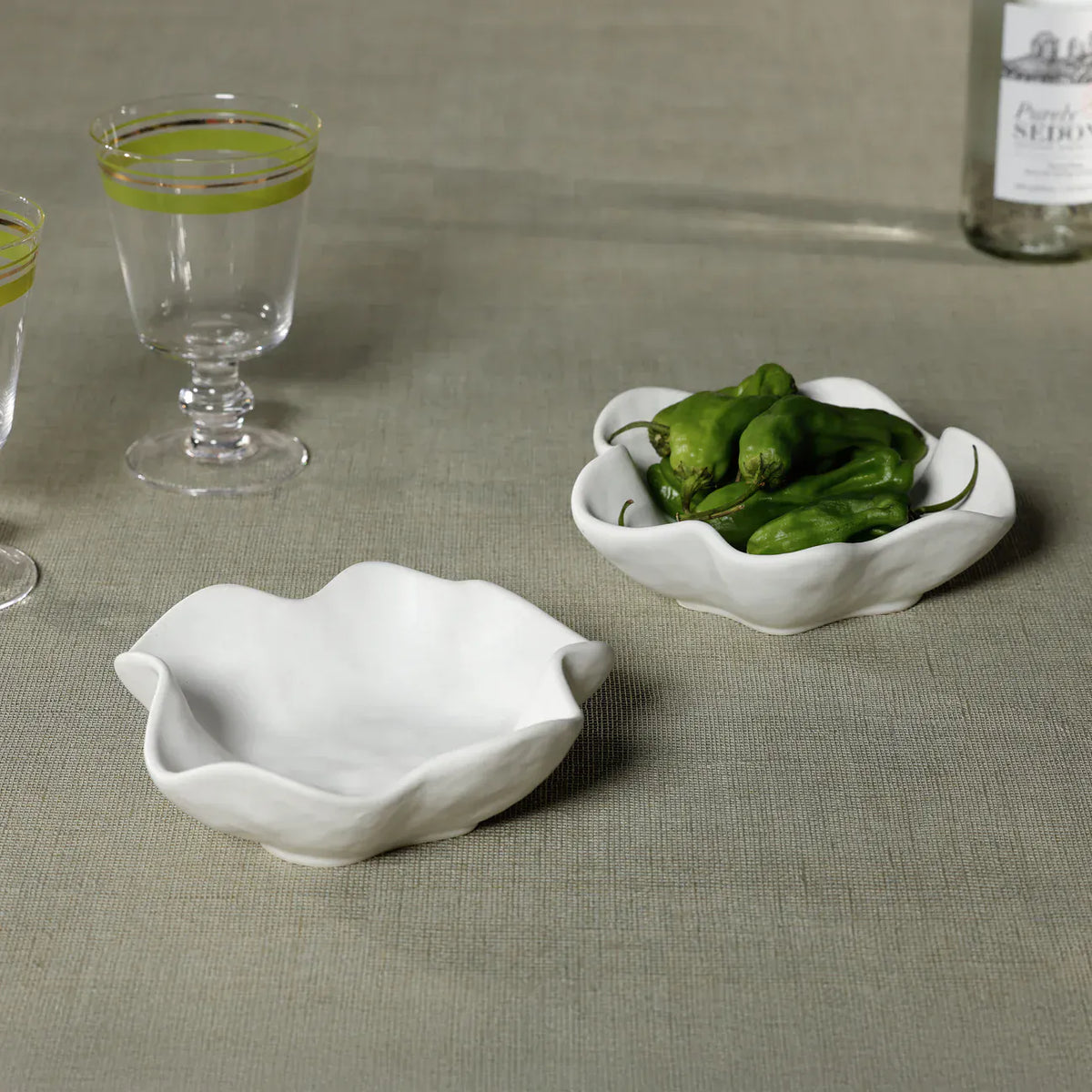 Zodax Alfresco Round Wavy Ceramic Condiment Bowl Bowl CH-8259