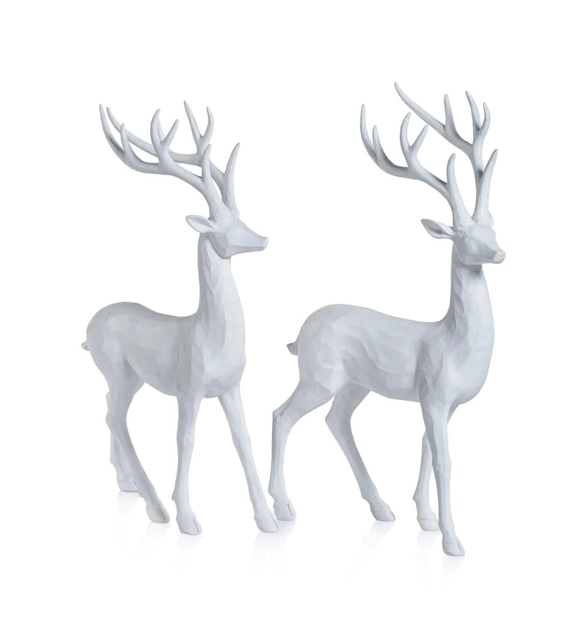 All White Decorative Deer