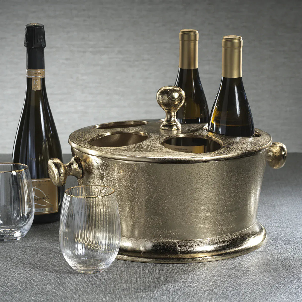 Zodax Alloy Bottle Wine Holder - Gold Bottle Wine Holder