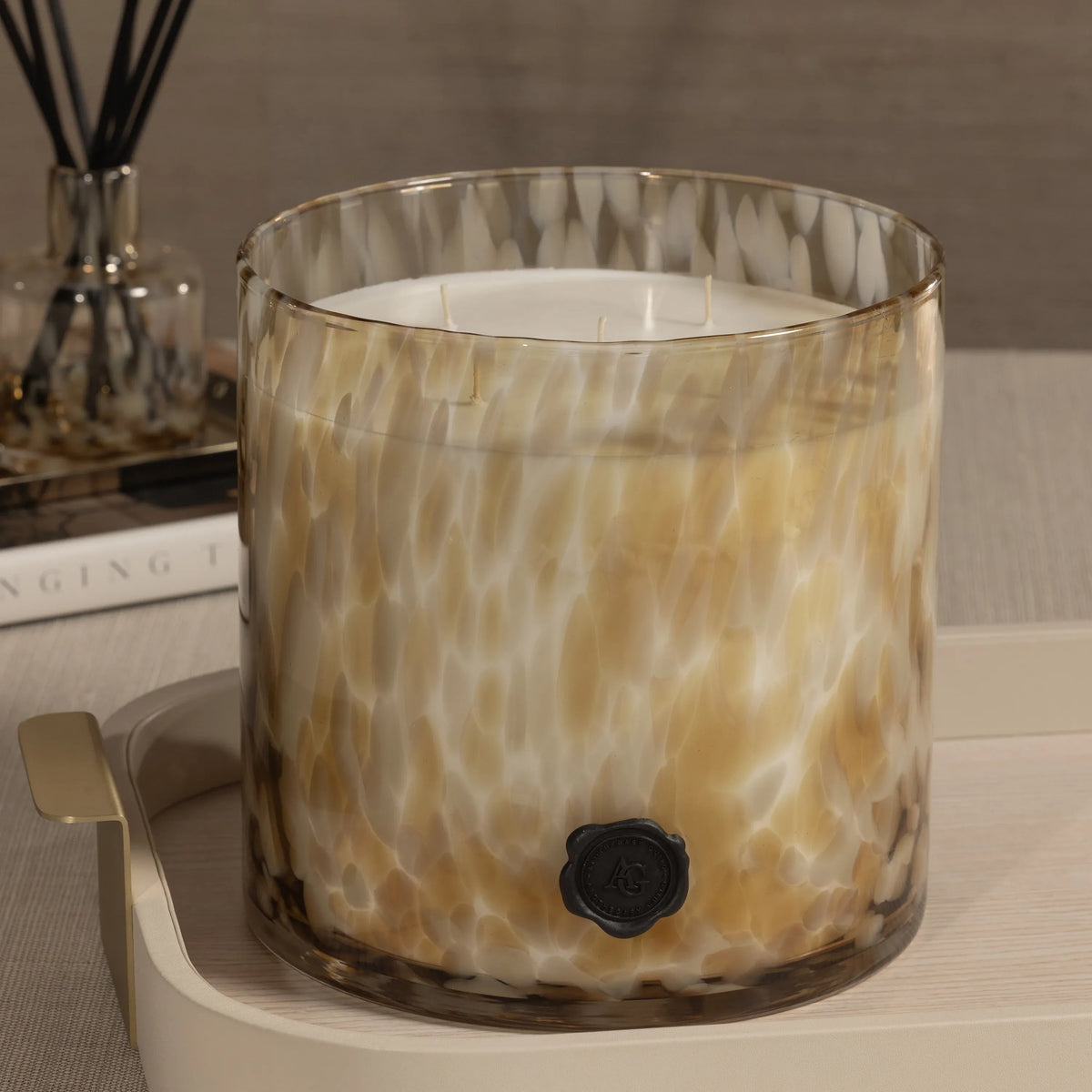 Zodax Apothecary Guild Opal Glass Candle Jar - Light Mocha Candles