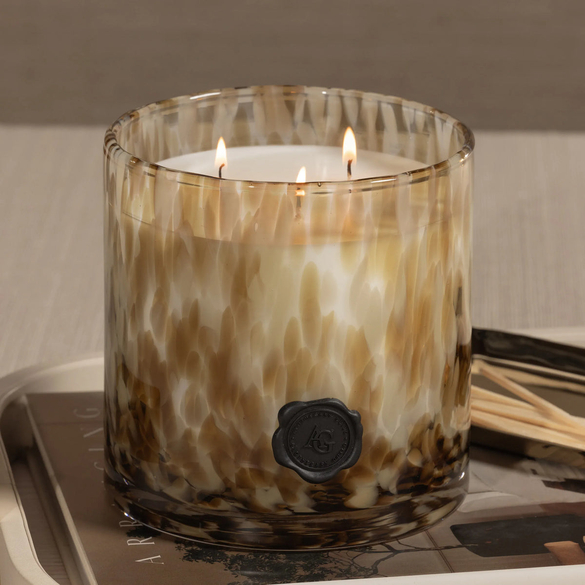 Zodax Apothecary Guild Opal Glass Candle Jar - Light Mocha Candles