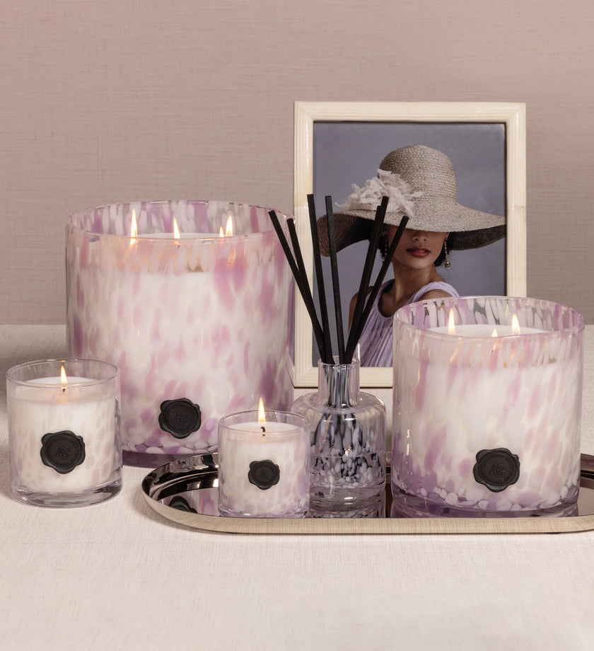 Apothecary Guild Opal Glass Candle Jar - White and Lilac - secondary