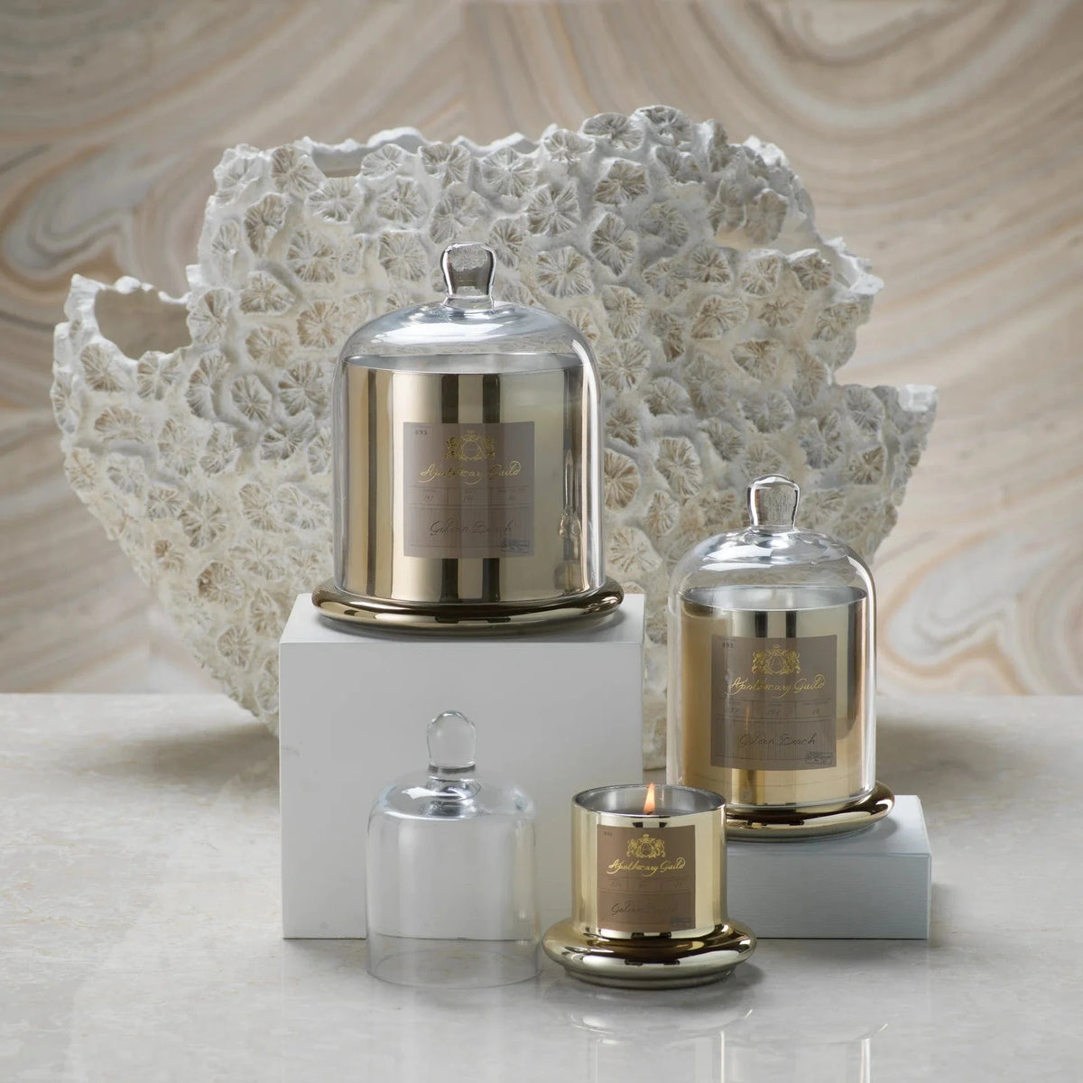 Zodax Apothecary Guild Scented Candle Jar with Glass Dome Candles