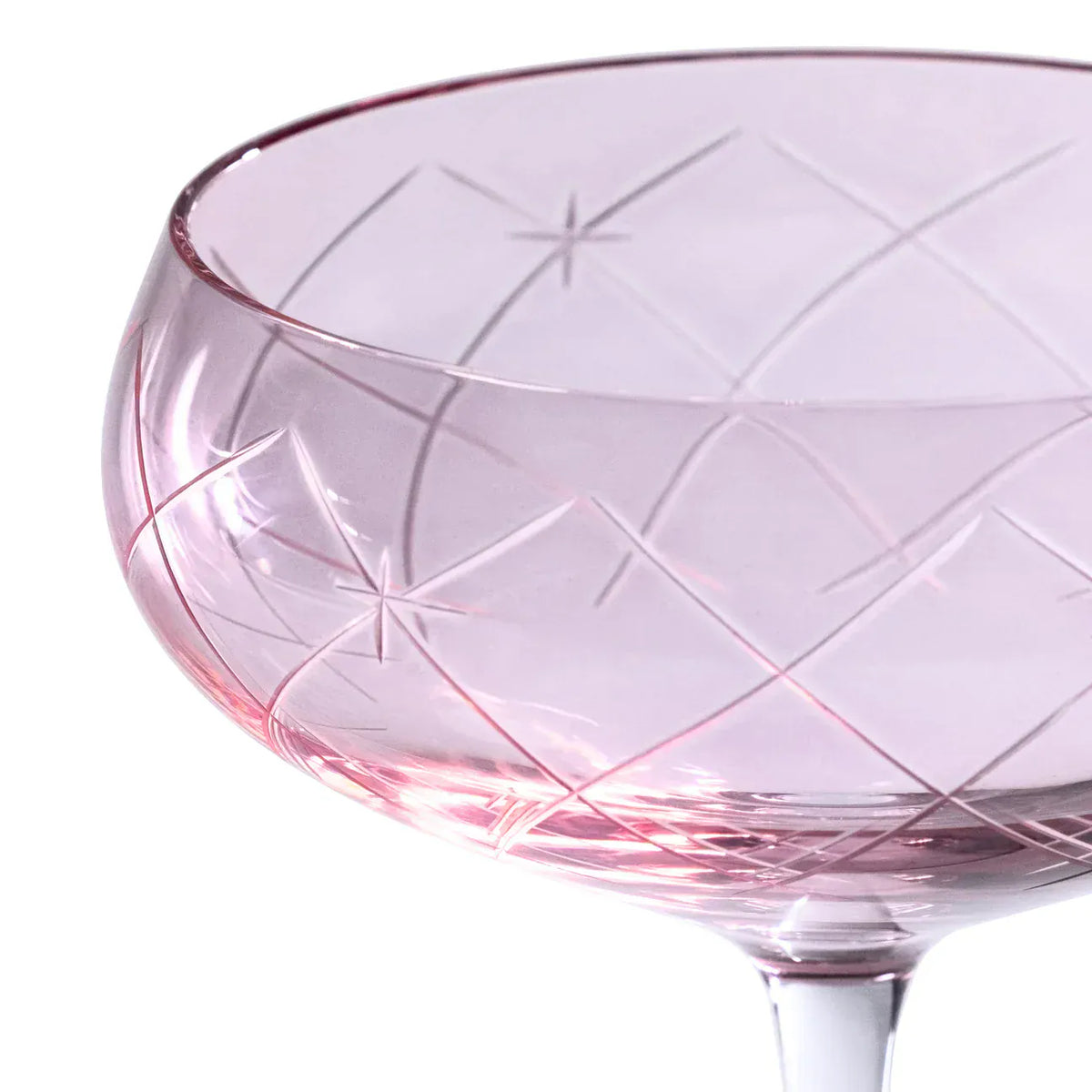 Zodax Audrey Hand Etched Glass Coupe Cocktail Glasses
