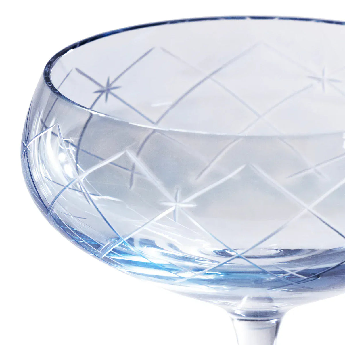 Zodax Audrey Hand Etched Glass Coupe Cocktail Glasses