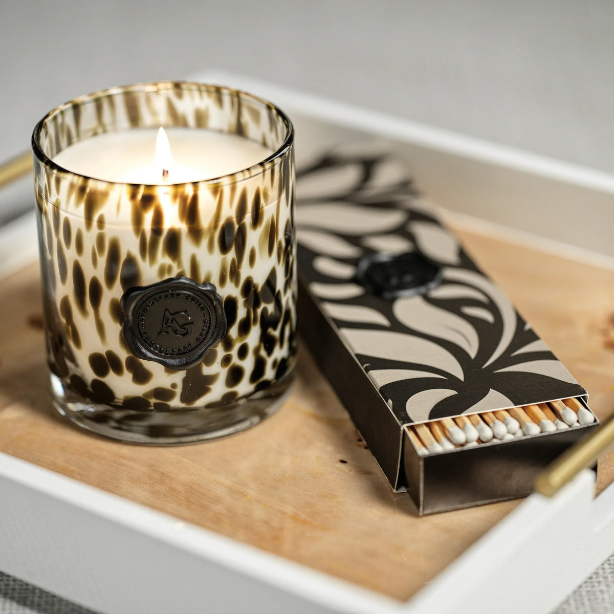 Zodax Black Fig Opal Glass Candle Candles