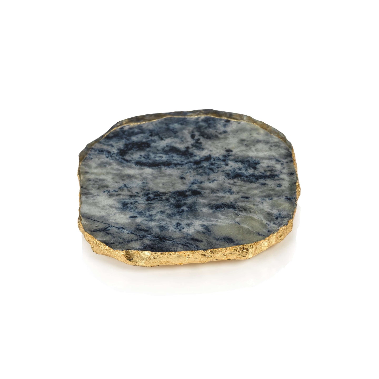 Zodax Blue Agate Coaster with Gold Rim CH-5957