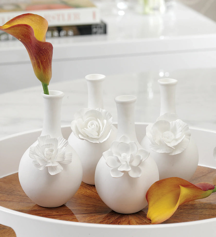 Cameo Long Neck Porcelain Bud Vases - secondary