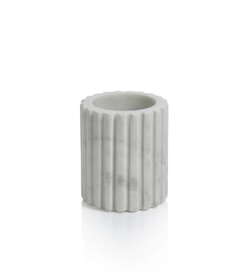 Camogli Fluted White Marble Tumbler