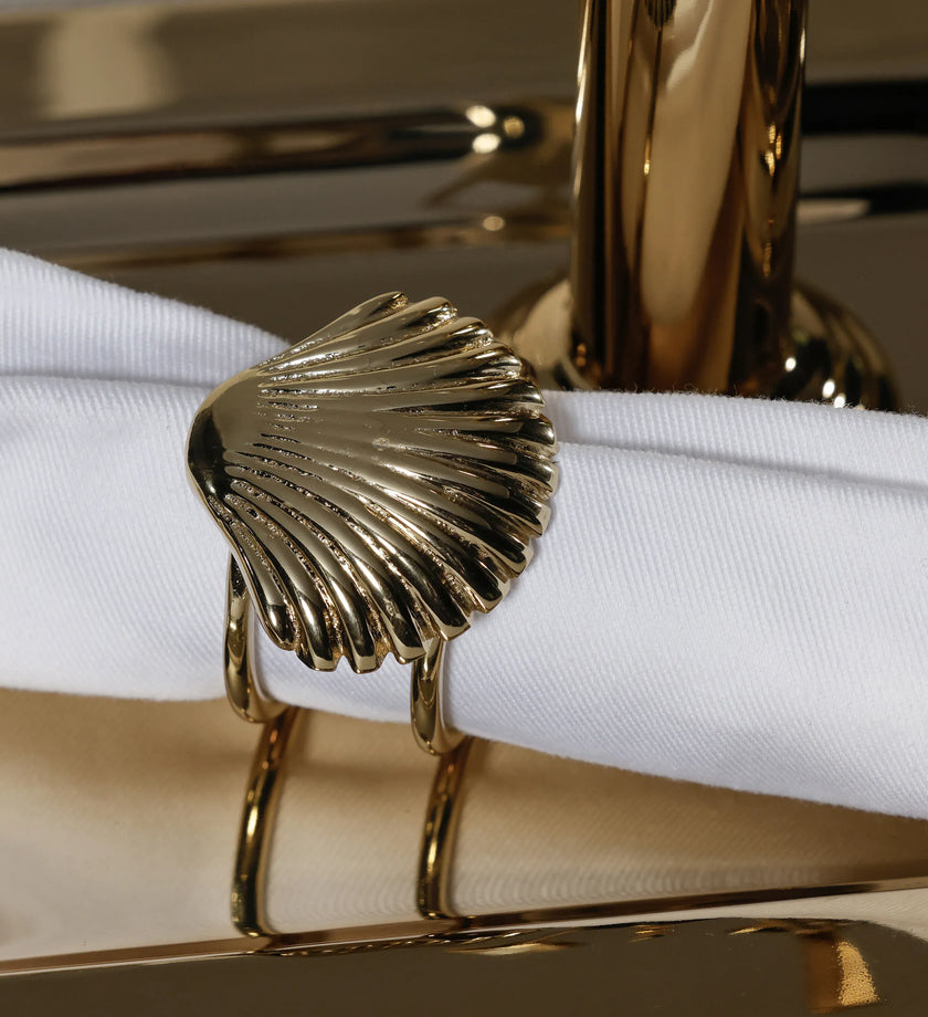 Cap Ferrat Fan Shell Napkin Ring - Gold - secondary
