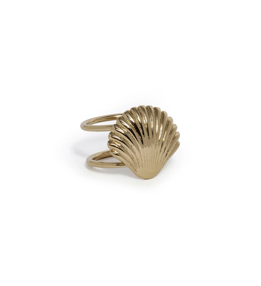 Cap Ferrat Fan Shell Napkin Ring - Gold