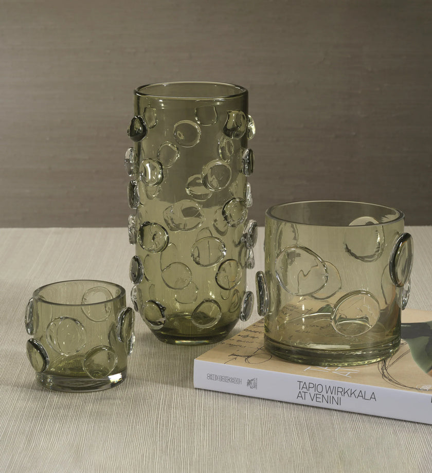 Celeste Tall Vase / Hurricane - Olive Green - secondary