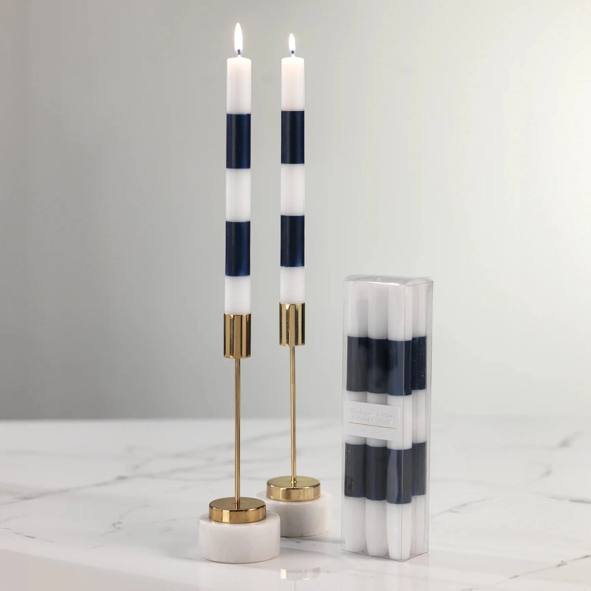 Zodax Celine Brass and Marble Taper Holder Candle Holders IN-5913