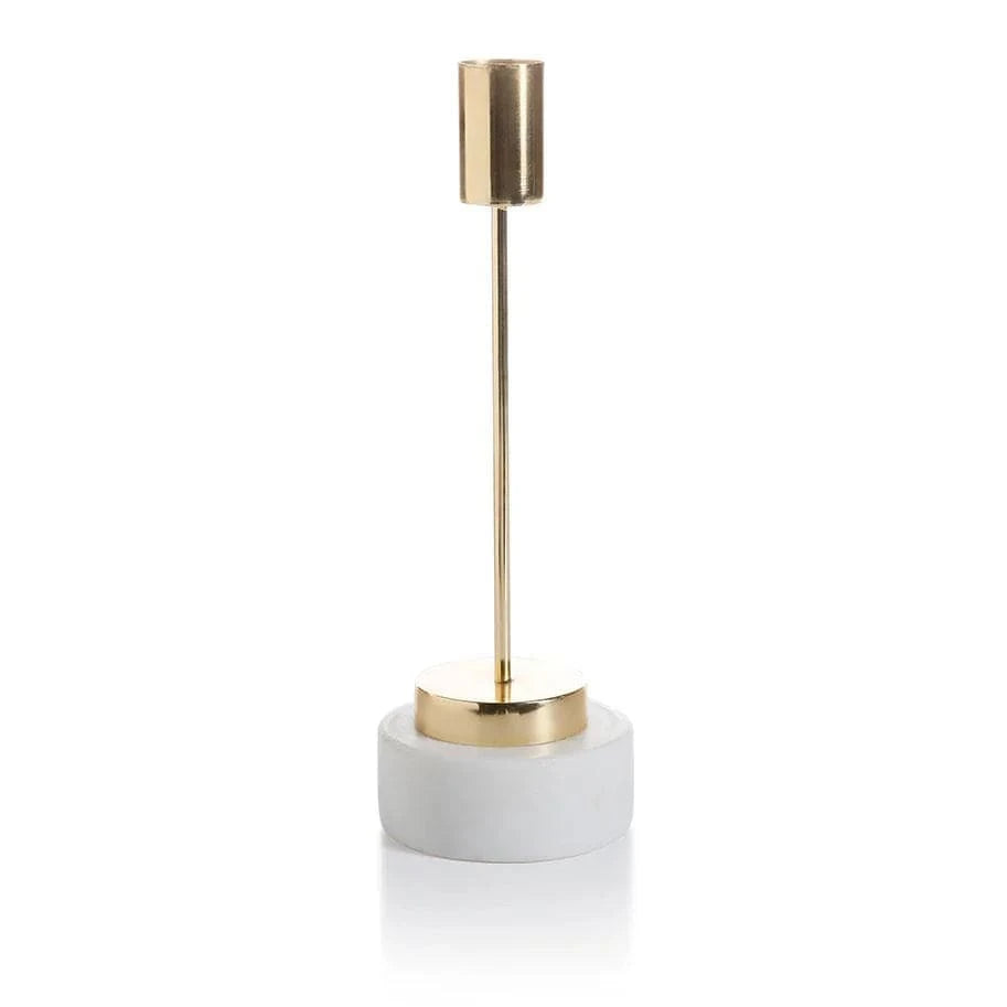 Zodax Celine Brass and Marble Taper Holder Candle Holders IN-5913