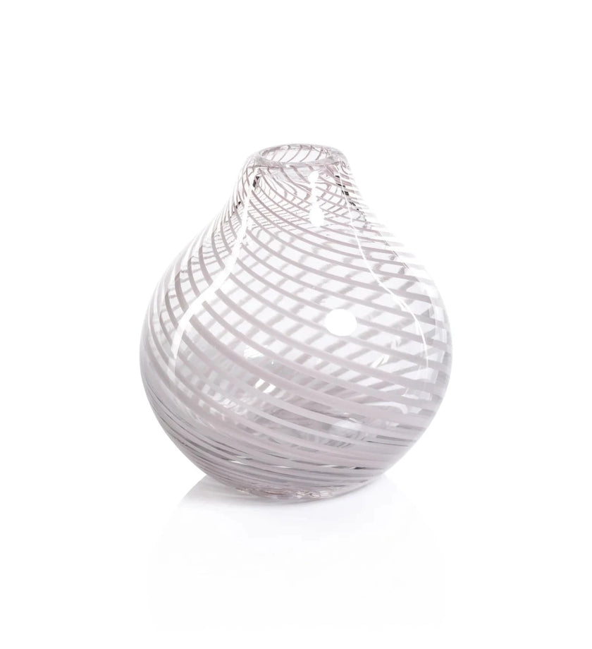 Claire Clear Bud Vase with Blush Swirl - Onion