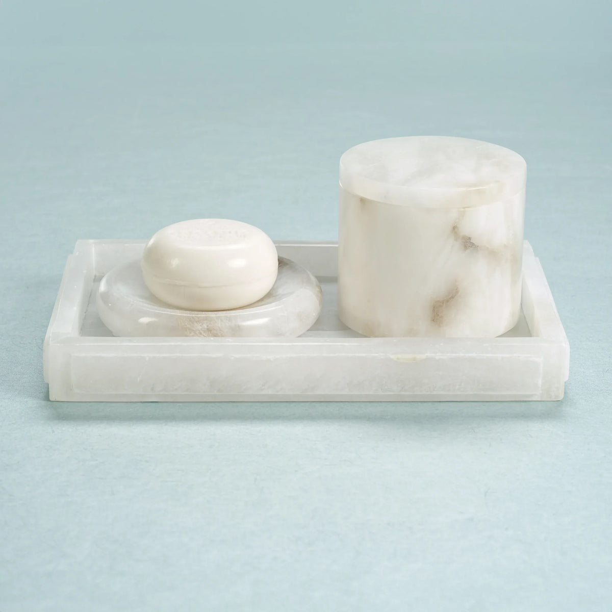 Zodax Côte d'Azur Alabaster Round Soap Dish Bath & Body IN-7891