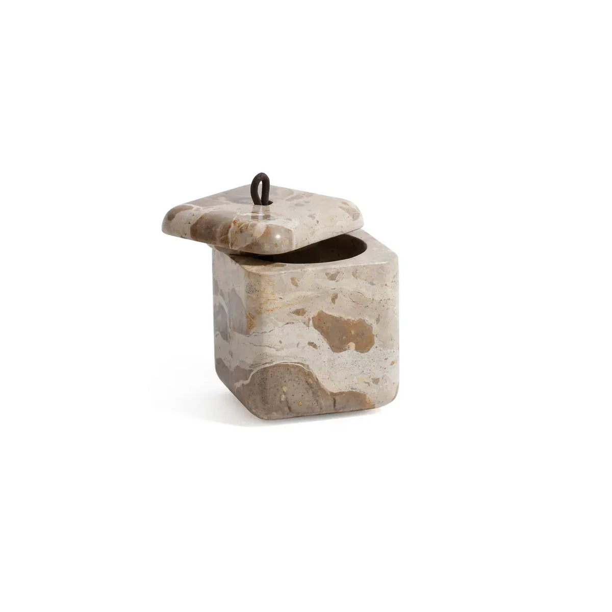 Zodax Crema Fossil Marble Lidded Vanity Jar Vanity Jar IN-8535