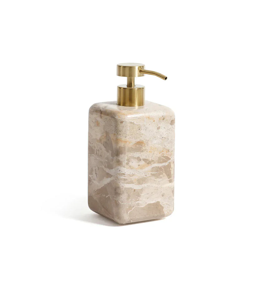 Crema Fossil Marble Soap and Lotion Dispenser