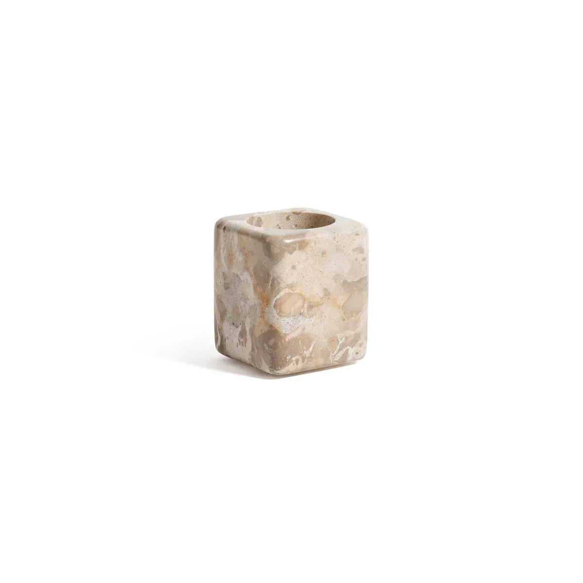 Zodax Crema Fossil Marble Vanity Jar Vanity Jar IN-8534